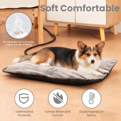 Outdoor Heating Pad for Dog，Heating Pet Bed for Small, Medium, Large and Dogs/Cats - Auto Temperature Control Outdoor Heated Pet Pad. (XL -28 x 16 inch)