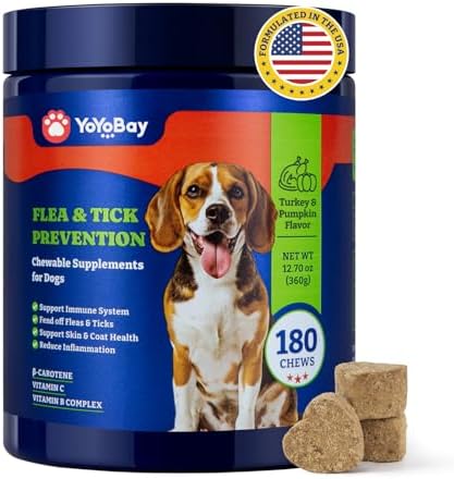 Flea & Tick Prevention for Dogs Chewables,Dog Immune Support Supplement