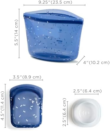 Stasher Dog Reusable Silicone Food Storage Essentials, 5 Piece Starter Kit