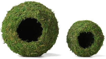 USMOLA Mossy Caves, Artificial Green Moss Caves Hide for Pet Reptile Frogs and Snakes, Terrarium & Vivarium Decor, Crested Gecko Tank Decor (6" - Woodland Green)
