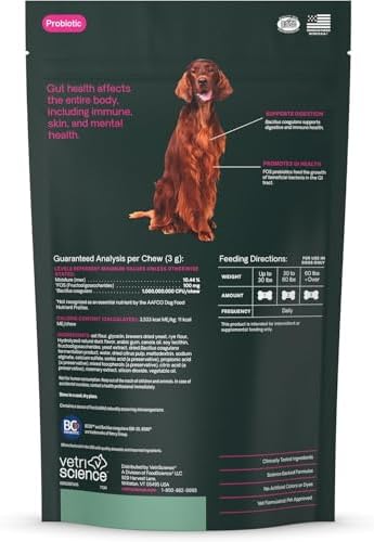 VetriScience Gut Health Chews for Dogs, Duck, 45 Count