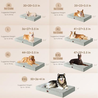 EHEYCIGA Orthopedic Dog Bed Extra Large with Removable Washable Cover, 41IN