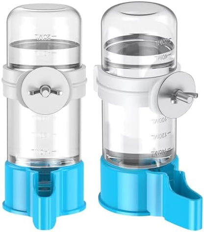 Pawfly 2 Pcs Bird Water Dispenser, Automatic Bird Water Feeder, Plastic Bird Cage Water Dispenser, Blue Parrot Waterer for Parakeet Cockatiel Budgie Lovebirds (Not Fit for Food Feeding)