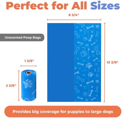 Best Pet Supplies Poop Bags for Dogs - Blue, 240 Count