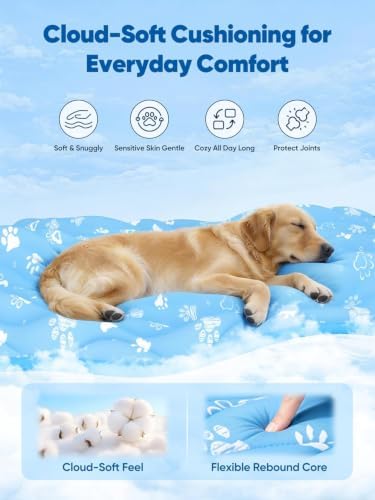Rywell 44x32in Dog Cooling Mat with One-Way Moisture & Arc-Chill 3.0