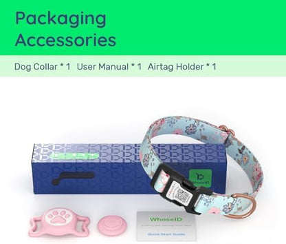 Premium AirTag Dog Collar,with IP68 Waterproof Airtag Holder,Stylish Design