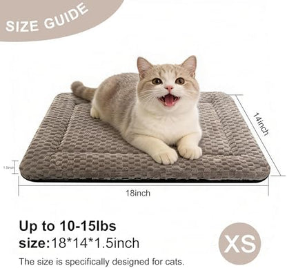 Dog Bed Mat – Soft & Comfortable Dog Kennel Pad for Crate – Durable Crate Bed & Mat for Dogs & Cats (Light Gray, XS(18"*14"*1.5"))