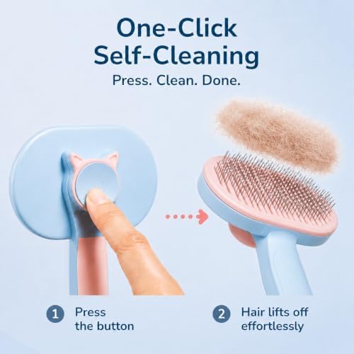 Cat Brushes for Indoor Cats, Cat Deshedding Tool for Long Hair Cats, Blue
