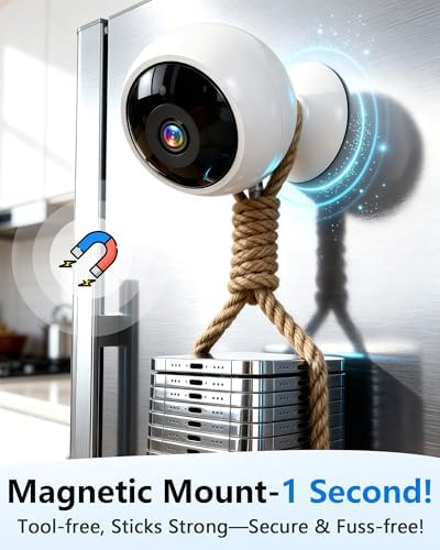 2K Magnetic Security Camera Indoor Wireless: Clear Pictures and Videos
