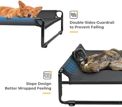 Veehoo Outdoor Elevated Dog Bed, Cooling Raised Dog Beds for Large Dogs