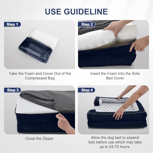 FURTIME Orthopedic Small Dog Bed, Supportive Waterproof Pet Bed