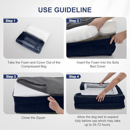 FURTIME Orthopedic Small Dog Bed, Supportive Waterproof Pet Bed