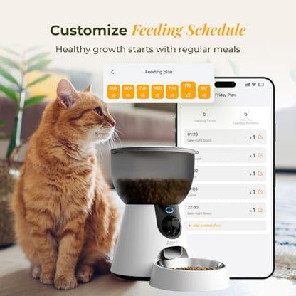 ARENTI Automatic Cat Feeder with Camera, 4L Auto Cat Food Dispenser for Cats, Smart WiFi Pet Feeder with App, 2K HD Two-Way Audio Meal Call, Dual Power, Color Night Vision, 2.4GHz/5GHz & Bluetooth