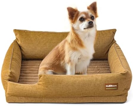 ClevaHome Comfort Orthopedic Dog Sofa Bed for Small Dogs and Cats – Water-Resistant, Washable Cover & Nonslip Bottom, Orthopedic Egg-Crate Foam Design