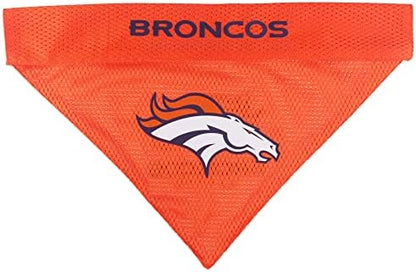 Pets First NFL DOG BANDANA - DENVER BRONCOS REVERSIBLE PET BANDANA. 2 Sided Sports Bandana with a PREMIUM Embroidery TEAM LOGO, Large/X-Large. - 2 Sizes & 32 NFL Teams available