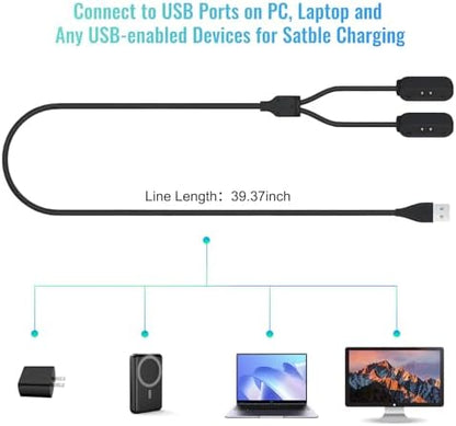 2-in-1 Portable Magnetic Quick Charge Cable | Anti-Lost Heavy-Duty | Replacement for Tractive Dog GPS Tracker | Travel-Friendly Compact USB Cord for Home & Outdoor (Black)