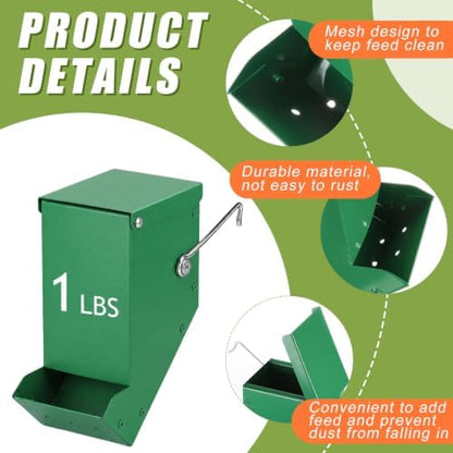 Maxcheck 2 Pcs Rabbit Feeder for Cages, 3.2 Inches, Mesh Bottom, Green