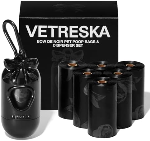 VETRESKA Dog Poop Bags Dispenser with 105 Bags, Rose & Honey Scented