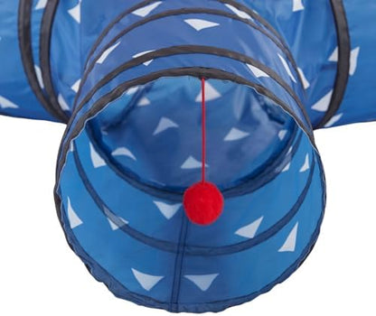 Cat Tunnels for Indoor Cats 3 Way Play Toy Kitty Tunnel Peek Hole Toy with Ball for Cat Tube Fun for Rabbits Kittens and Dogs