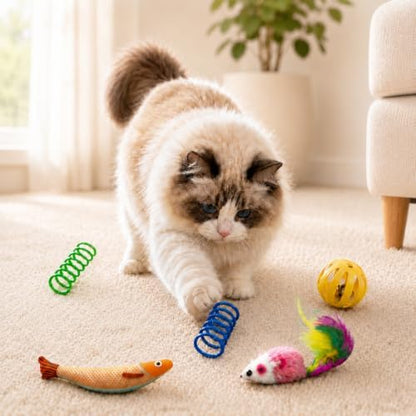 Cat Toys for Indoor Cats, 44 Pack Interactive Cat Toy Set for Kitten