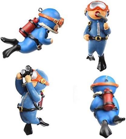 2-Pack Floating Little Diver, Aquarium Decorations for Fish Tanks