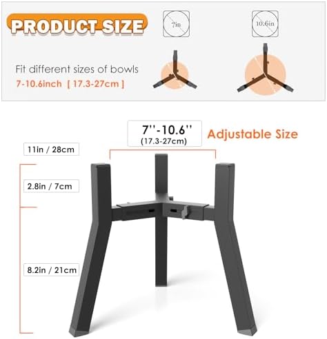 2Pack Elevated Dog Bowl Stand for Large Dogs, Adjustable Width 7-10.6", Raised Food Water Bowl Stand, Bowl NOT Included