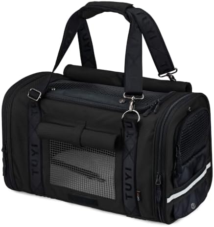 Soft-Sided Cat Carrier for Anxious Cats, Privacy Flaps 17x9.5x10.5in | 1680D Nylon, Metal Hardware, Reinforced Resin Mesh, Locking Zippers & Anti-Sag Base for Vet, Car and Under-Seat Air Travel.