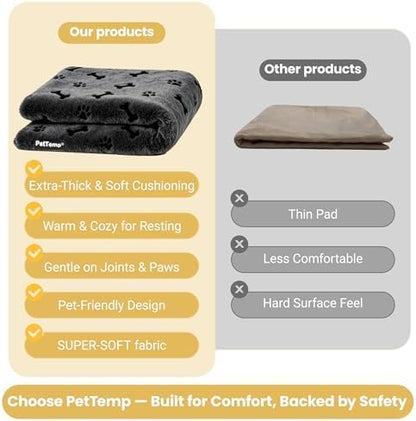 Pet Heating Pad for Cats Dogs, Heated Cat Dog Bed with 5 Temperature Levels, Timer, Auto Shut-Off, Thick Paw-Print Cover, Chew Resistant Cord for Indoor & Sheltered Outdoor Use (M: 20" x 16" x 1.3")