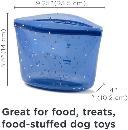 Stasher Reusable Silicone Dog Food Container and Travel Treat Bag, 4-Cup