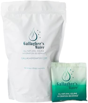 Gallagher's Water 12 Pack All-Natural Equine Hydration Treat - Enhancement Powder Mix Horse Drink Treat to Help Encourage to Drink Water - Made with All Natural Ingredients, FEI Compliant