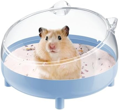 Pawfly Hamster Sand Bath Container, Hamster Sand Bath Box, Hamster Bathtub, Hamster Bathroom, Hamster Toilet, Plastic Dust Bath for Dwarf Hamsters, Syrian Hamsters, Mice, Gerbils & Small Animal, Blue