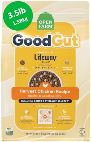 Open Farm GoodGut Dry Dog Food, Harvest Chicken w.Probiotics, 3.5lb Bag