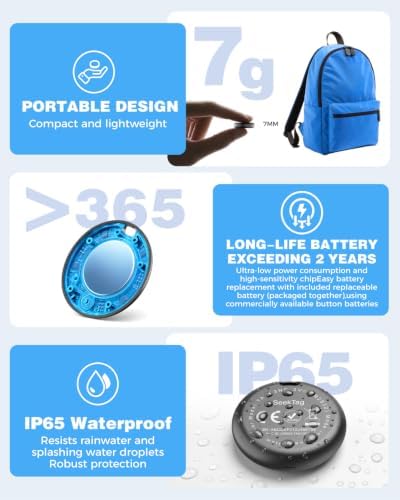 Air Tags for Android,Air Tags-4 Pack Android,Air Tracker Tags with 4 Case,2 Year Battery Life,Google & Apple Find Trackers for Google'S Find Hub App & Apple Find My,IP65 Waterproof Luggage Tracker
