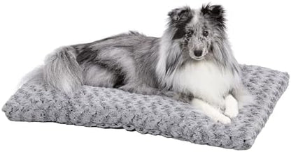 MidWest Homes for Pets Medium QuietTime Deluxe Gray Ombré Swirl Plush Pet Bed, Machine Washable, Non-Skid Bottom, Soft Crate Mat for 30-inch Crates