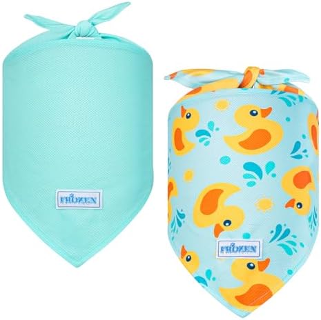 KYEESE 2Pack Dog Cooling Bandana Dog Scarf for Small Medium Large Dogs