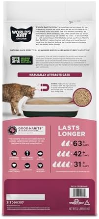 World's Best Cat Litter, Good Habits Cat Attract Litter, Unscented, 32 lb