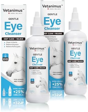 Eye Cleanser 150ml/5 fl.oz for Horses and Ponies Deeply Cleans Foreign Particles Moisturizing Eye Cleanser 2 Bottle Set