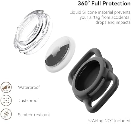Waterproof AirTag Holder for Dog Collar, Soft Slide-On Dog AirTag Holder