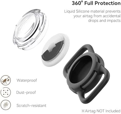 Waterproof AirTag Holder for Dog Collar, Soft Slide-On Dog AirTag Holder