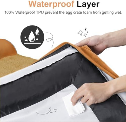 NANUYA Orthopedic Dog Bed for Large Dogs, 36 x 27 Inch, Orange