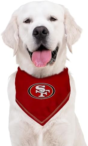 Pets First NFL San Francisco 49ERS Tie Bandana, Large/X-Large. Dog Cat Scarf Bib for Pet. Ultimate Game-Day Party Bandana (SAN-3550-L-XL)