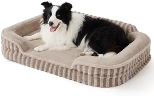 LE SURE Cute Cozy High Back Orthopedic L Plus Dog Bed,38" Hazel