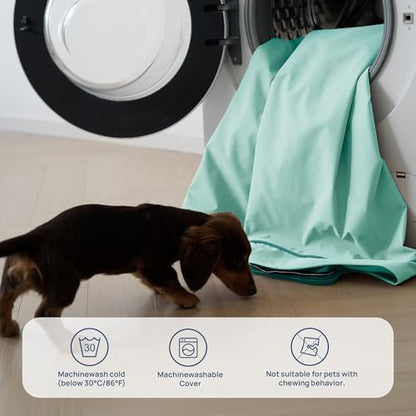 Cooling Dog Bed for Crate, 30 x 20 Inch Orthpedic Cooling Mat for Dogs with Removable Washable Cover, Breathable Egg Crate Foam Anti-Slip Pet Beds, Light Aqua
