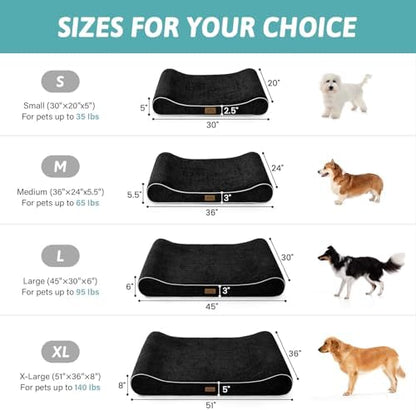COZY KISS Orthopedic Dog Bed, for Medium Dogs up to 65 lbs, 36x24x5.5in