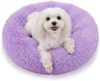 nononfish Soft Donut Dog Bed,Cozy Calming Bed for Puppies