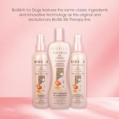 BioSilk Irresistible Dog Shampoo and Conditioner, Jasmine Honey, 12 Fl Oz