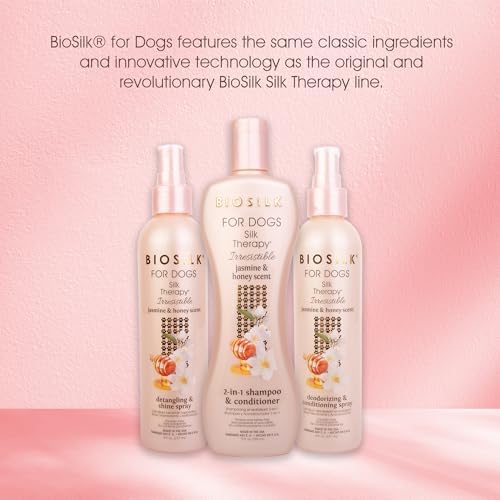 BioSilk Irresistible Deodorizing Dog Spray, Jasmine Honey Scent, 8 Fl Oz