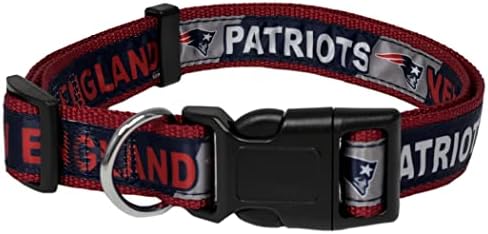 NFL PET Collar New England Patriots Dog Collar, Medium Football Team Collar for Dogs & Cats. A Shiny & Colorful Cat Collar & Dog Collar Licensed by The NFL
