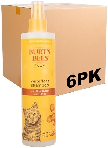 Burts Bees for Pets Waterless Cat Shampoo Spray, 10 Fl Oz, 6-Pack