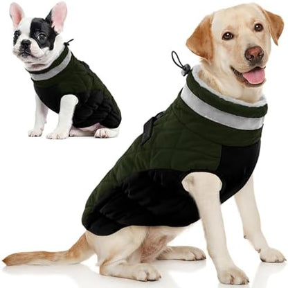 AOFITEE Dog Jacket for Large Dogs Warm Dog Winter Coats with Harness